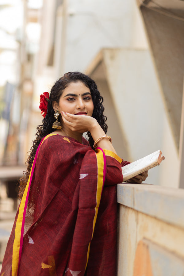 Mahul ⭐Premium Pure Linen Jamdani Suit Set