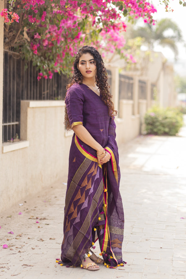 Mayurakshi Premium Pure Linen Jamdani Suit Set ✨