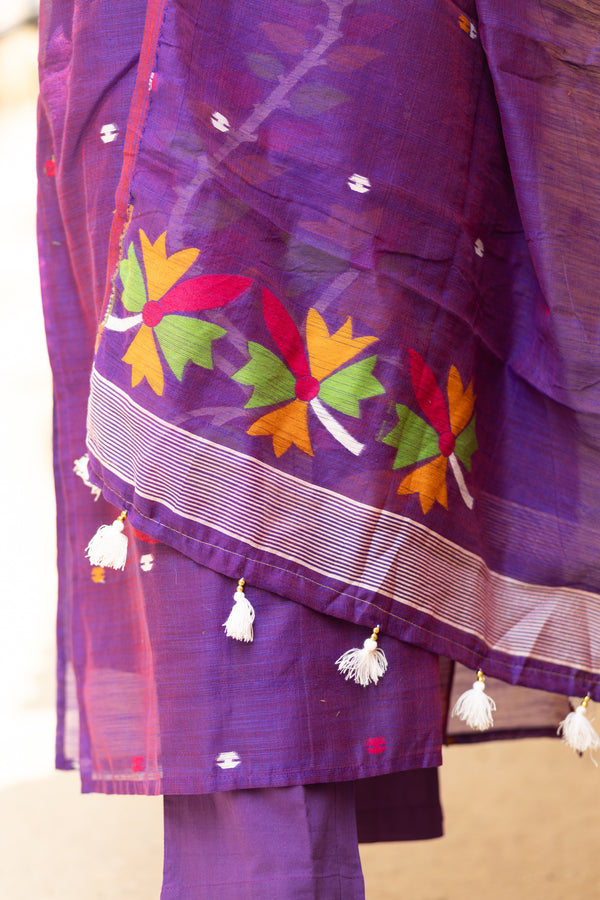 Rupkatha Silk Jamdani Suit Set