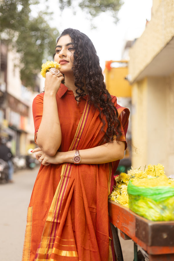 Rust Aura – Narayanpeth Cotton Suit Set