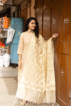 Sheen – Cream Gold Cotton Silk Suit Set