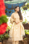Sheen – Cream Gold Cotton Silk Suit Set