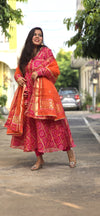 Sharvani Ghatchola Kota Doria Anarkali suit set
