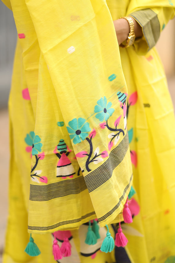 Suranjana Cotton Jamdani Suit Set with lining
