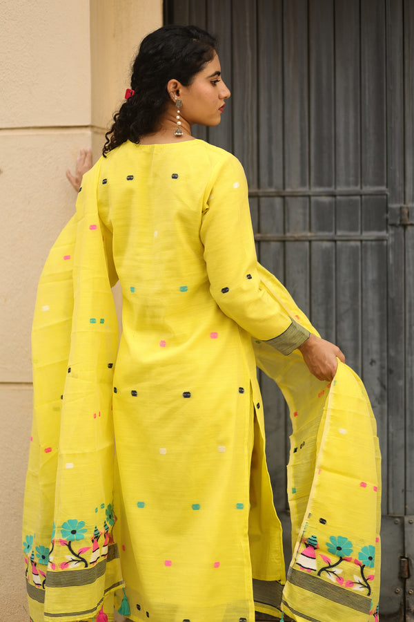 Suranjana Cotton Jamdani Suit Set with lining