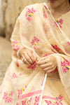 🌸 Vritika – Jamdani Garden Whisper Bloom with Grace in Handcrafted Jamdaani Cotton Suit sets 🌸