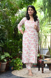Amrapali Blossom White Kurta Set