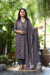 Ishin Ajrak Blue Suit sets