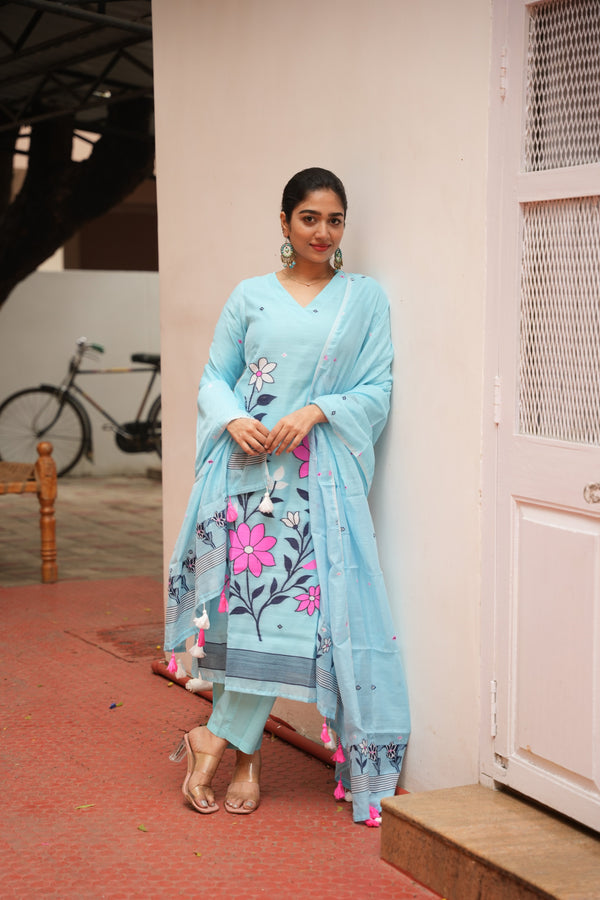 Nilanjana Cotton Jamdani Suit Set