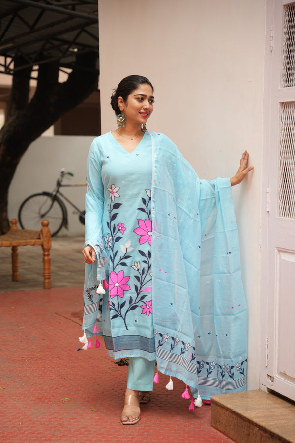 Nilanjana Cotton Jamdani Suit Set