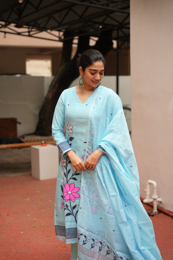 Nilanjana Cotton Jamdani Suit Set
