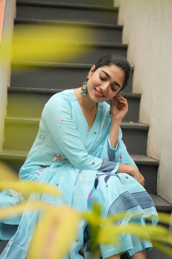 Nilanjana Cotton Jamdani Suit Set
