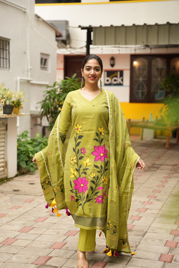 Bonolata Cotton Jamdani Suit Set