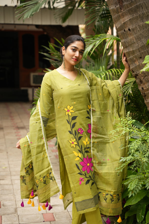 Bonolata Cotton Jamdani Suit Set