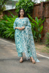 🌿 Aaravi – The Calm Bloom rap Yourself in Nature-Inspired Elegance Handblock Suit 🌿