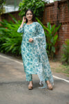 🌿 Aaravi – The Calm Bloom rap Yourself in Nature-Inspired Elegance Handblock Suit 🌿