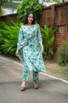 🌿 Aaravi – The Calm Bloom rap Yourself in Nature-Inspired Elegance Handblock Suit 🌿