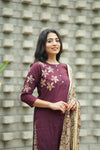 Hamsa Maroon Blossom