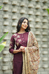 Hamsa Maroon Blossom
