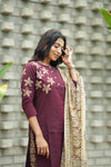 Hamsa Maroon Blossom