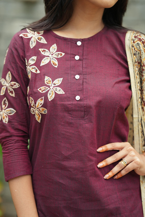 Hamsa Maroon Blossom