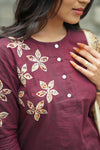 Hamsa Maroon Blossom