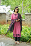 Gulab Resham Kurta Suit Set – Embroidered Elegance