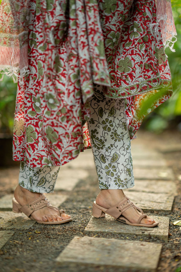 Kalangi Bagru Hand Block Cotton Anarkali