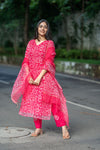 Ranjani Bagru Hand Block Kota Doria Golden Zari Border Suit Sets