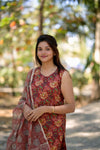 Saanvika Handblock Cotton Suit Set (Sleeves Attached)