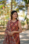Saanvika Handblock Cotton Suit Set (Sleeves Attached)