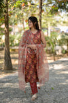 Saanvika Handblock Cotton Suit Set (Sleeves Attached)