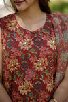Saanvika Handblock Cotton Suit Set (Sleeves Attached)