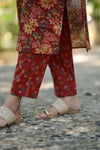 Saanvika Handblock Cotton Suit Set (Sleeves Attached)
