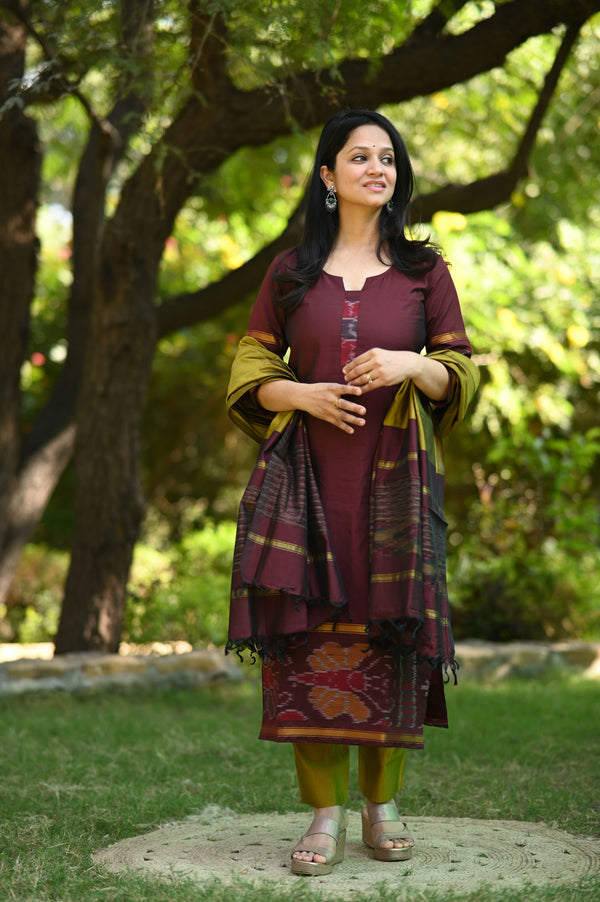 Tanvika Pochampalli Silk Suit Set