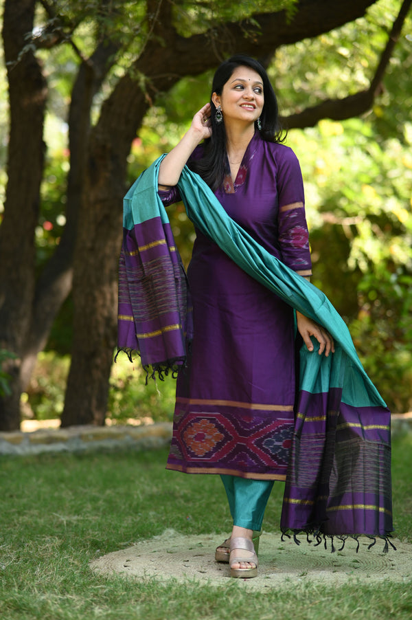 Anvika Pochampalli Silk Suit Set