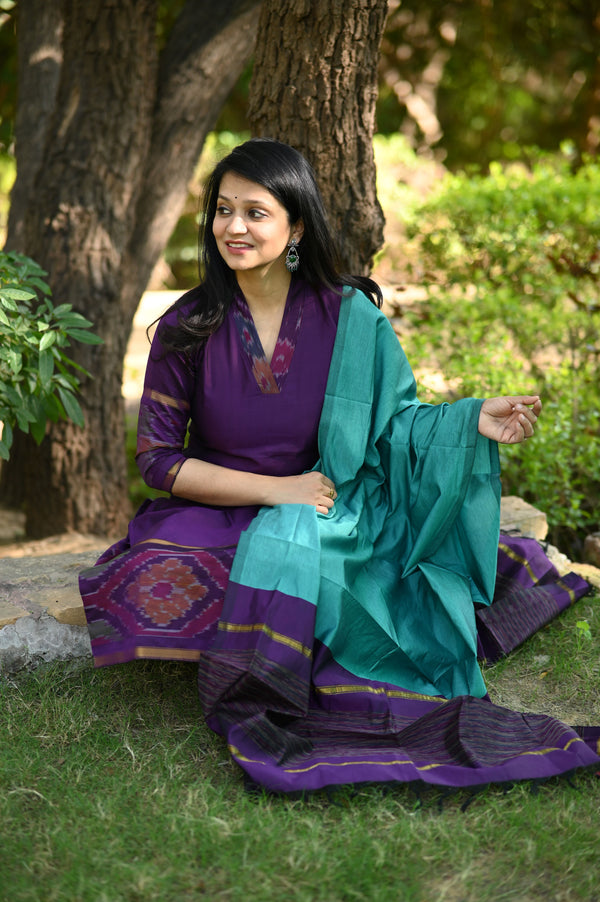 Anvika Pochampalli Silk Suit Set