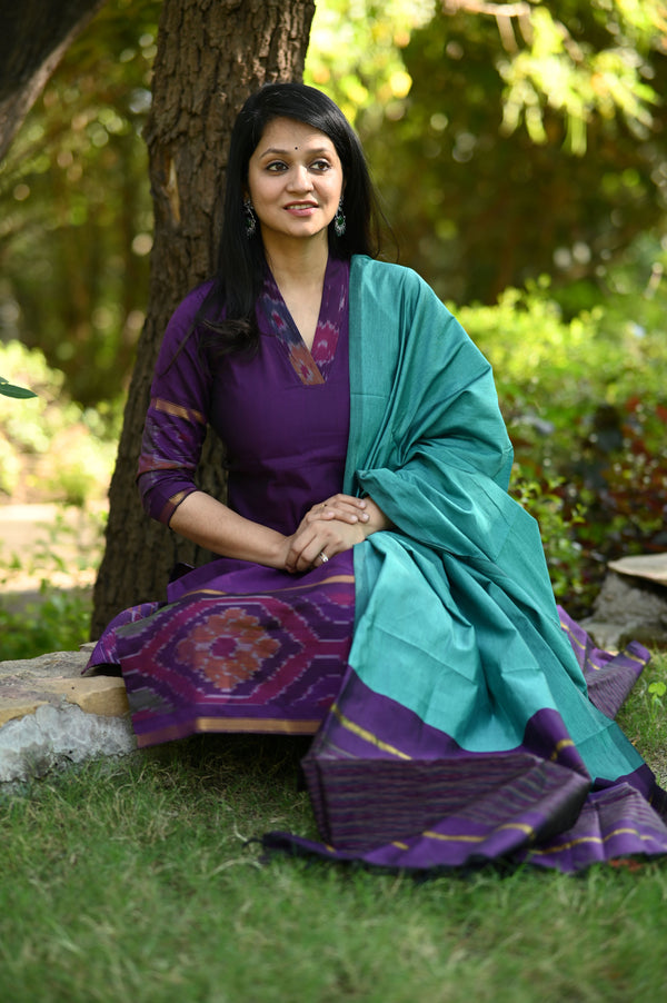 Anvika Pochampalli Silk Suit Set