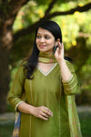 Varshini Silk Suit set with Chanderi Dupatta