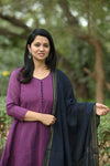TanmayaRoyal Plum & Navy Anarkali