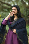 TanmayaRoyal Plum & Navy Anarkali