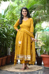 💛 SharanyaDrape Yourself in Sunshine with this Flowing Anarkali Elegance 💛