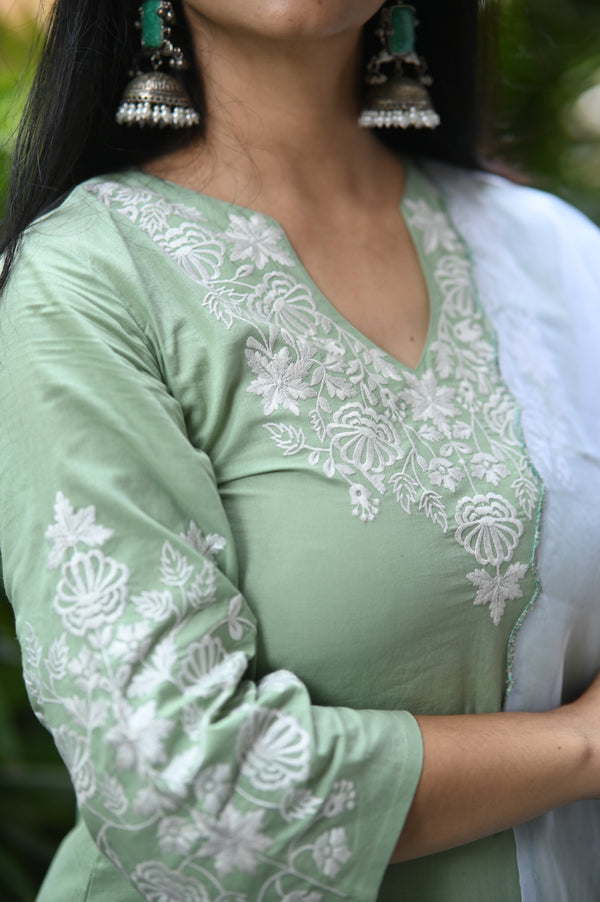 🌿 Eira – The Gentle Breeze Glow in Subtle Sophistication with Cotton & Organza Elegance 🌿