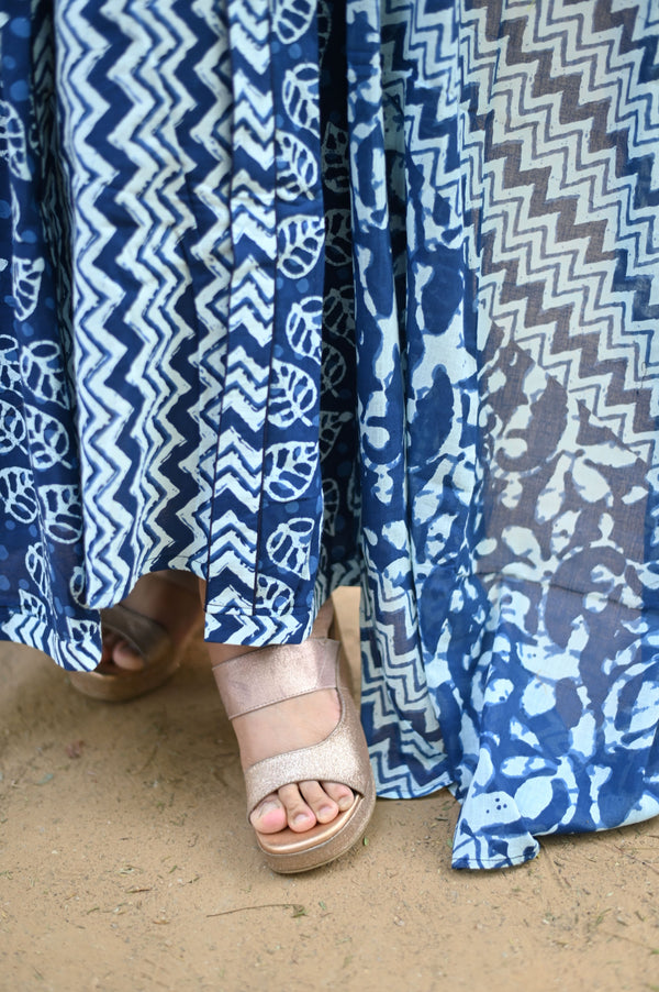 Indigo Waves Flared Anarkali