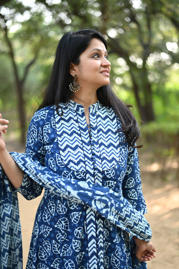 Indigo Waves Flared Anarkali