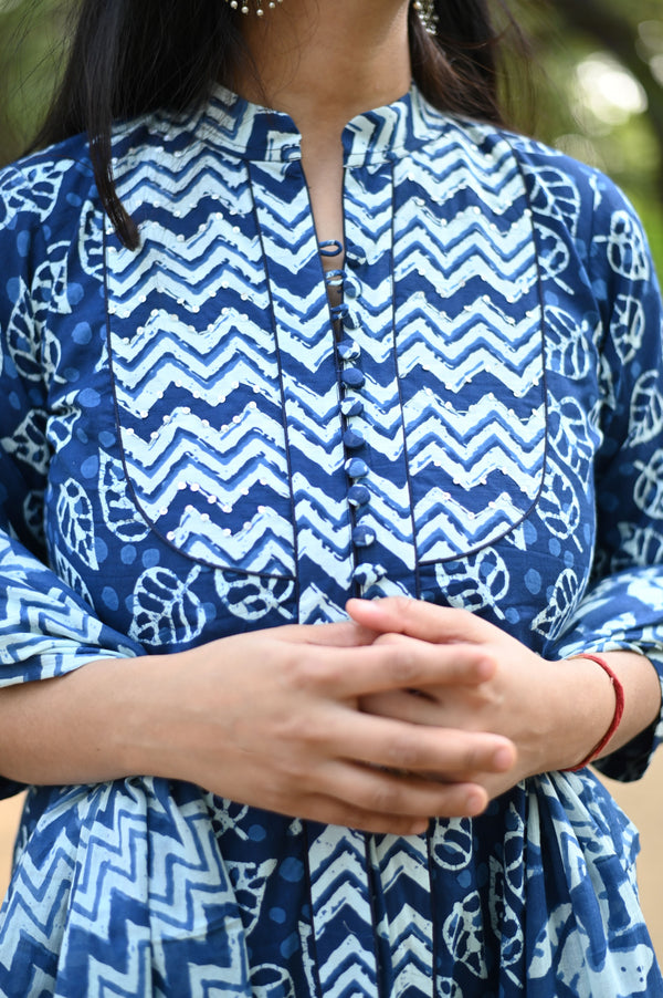 Indigo Waves Flared Anarkali