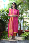 Sootra - Cotton Kurta Set with Woven Dupatta