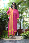 Sootra - Cotton Kurta Set with Woven Dupatta