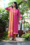 Sootra - Cotton Kurta Set with Woven Dupatta