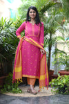 Sootra - Cotton Kurta Set with Woven Dupatta